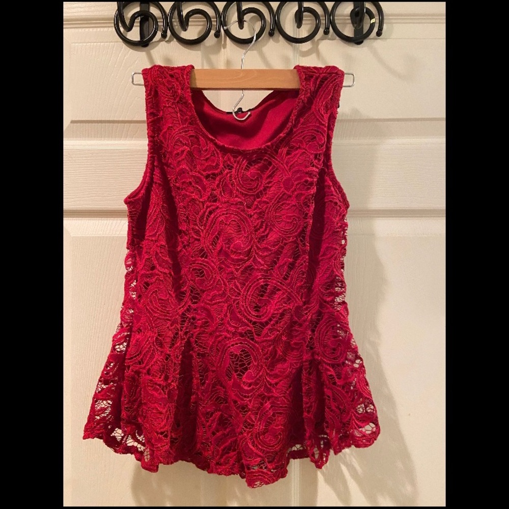 Lace peplum shirt